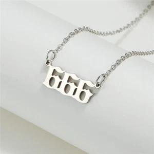 Silver 666 Angel Number Necklace, Jewelry Charms Minimalist Stainless Steel - Picture 1 of 5