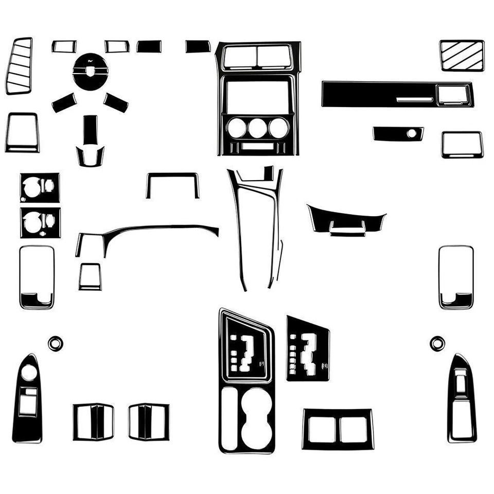 Juego completo de molduras de cubierta interior de auto negro piano para Dodge Challenger 2008-2014 Foto 1 de 4