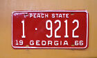 1966 Georgia License Plate  Restored