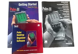 CD de software organizador de escritorio Palm IIIx™ 1998 vintage, folleto y manual - Imagen 1 de 9