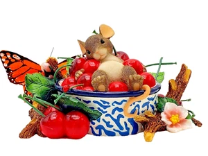 CHARMING TAILS Life Is A Bowl Of Cherries Figurine - Fitz & Floyd Boxed - Picture 1 of 20