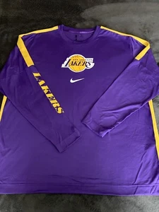 Nike NBA LA LAKERS Warm Up Shooting Long Sleeve Shirt Dri-Fit [CN3358-504] Sz M - Picture 1 of 3
