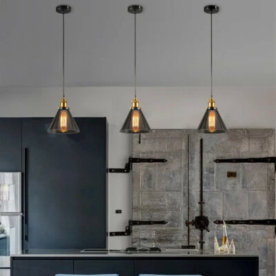 3X Kitchen Lamp Glass Room Pendant Light Chandelier Lighting Home Ceiling Lights - Image 1 of 4