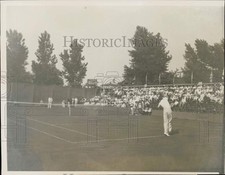 1934 Press Photo Ellsworth Vines-Louis Volle tennis match at Pro tournament, IL