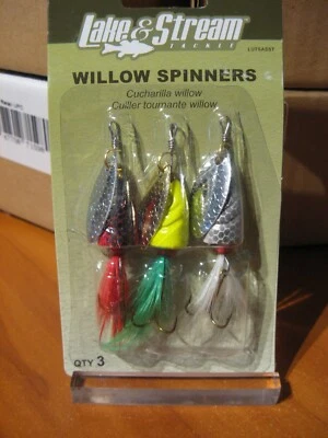 3 Assorted Eagle Claw Willow Spinner Baits LUTSASST Spoon Fishing Lures - Image 1 of 3
