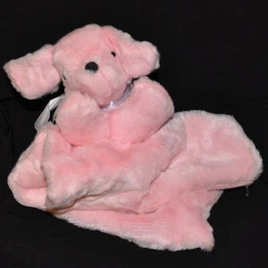De Colección De Edición Pequeño Rosa Peluche Perro Broches a Estuche Peludo con Cremallera Cinta Plateada 7" NUEVO - Imagen 1 de 8