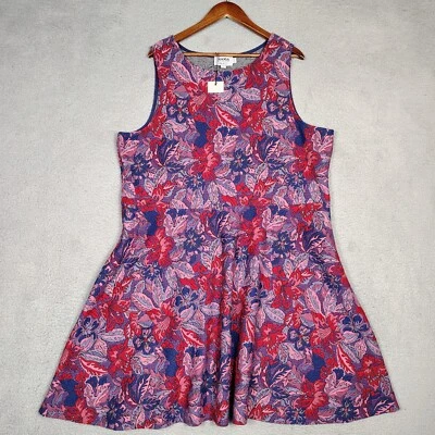 Leota эксклюзивно для Dia & Co платье женщин 3L фиолетовый красный цветочный без рукавов новый с Ярлыками - Изображение 1 из 4