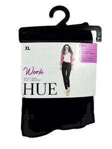 Hue Black Work Ponte 7/8 Slim Jogger Leggings XL U21273 White Side Piping Tags - Picture 1 of 9