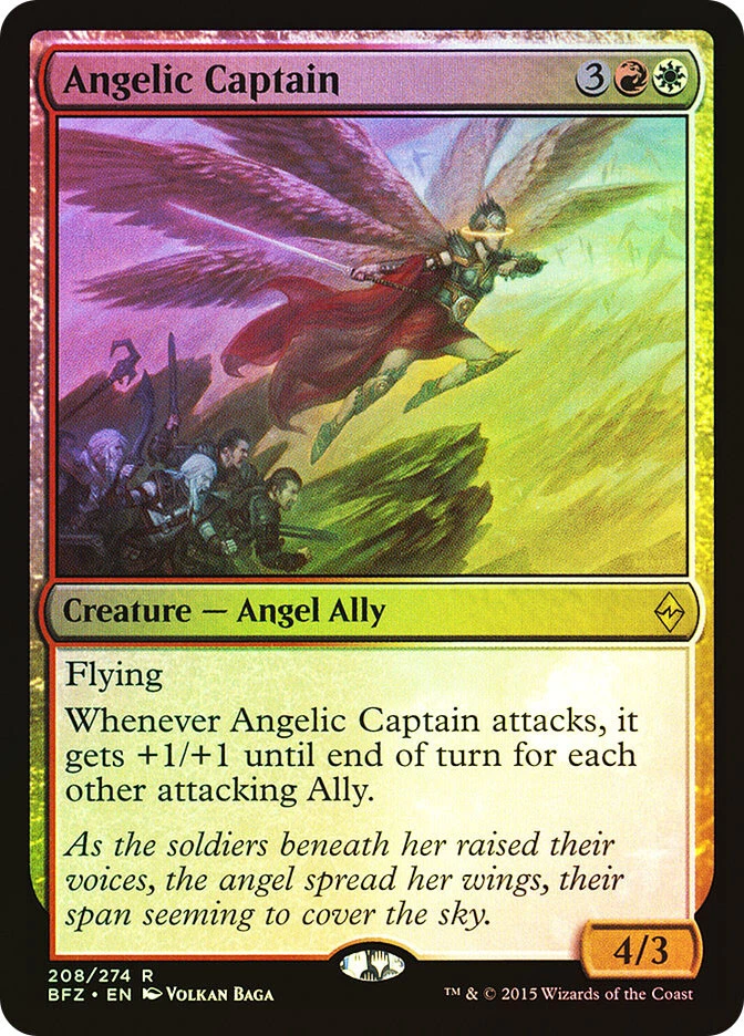 MTG FOIL Angelic Captain  - Battle for Zendikar #208 - Image 1 of 1