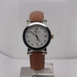 Movado Vizio Ladies White Dial Light Brown Leather Band Watch 1603601 - Picture 1 of 6