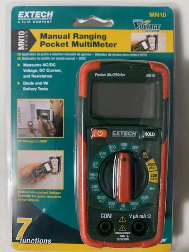 Extech MN10 Manual Ranging Pocket Multimeter - Image 1 of 1