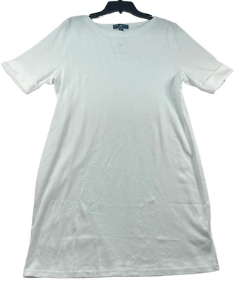 Karen Scott Shirt Dress Womens size XL Petite PXL White Short Sleeve Cotton New - Image 1 of 4