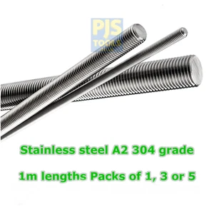 M8 A2 304 1 metre stainless steel studding metric allthread threaded bar rod - Picture 1 of 1