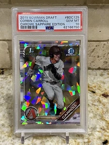 CORBIN CARROLL 2019 Bowman Draft 1st Chrome Sapphire Edition #BDC125 Mint PSA 10 - Picture 1 of 2