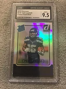 Donruss Tyler Lockett 2015 novato radiocontrol azul prueba de prensa #/99 CGC 9,5 Seahawks - Imagen 1 de 6