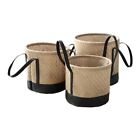 Round Storage Baskets, Foldable Fabric Bins with Handles for Organizing Shelv...