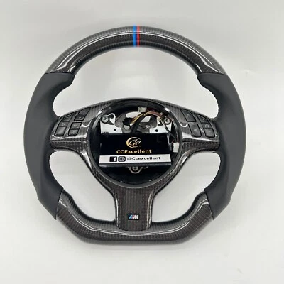 For 1998-2005 BMW E46 M3 3 series M5 E39 Custom Carbon Leather Steering Wheel - Image 1 of 4