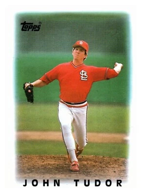 1986 Topps League Leader Minis - #64 John Tudor - Image 1 of 2