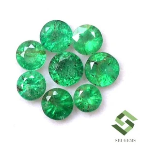 3.50 mm To 5 mm Natural Emerald Round Cut Lot 09 Pcs 2.77 CTS Loose Gemstones - Picture 1 of 6
