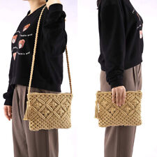 Beach Bag Straw Crochet Purses Woven Bag Bohemian Tassel Crossbody Handbag