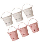  6 Pcs Flower Mini Pot Wedding Bucket Bride Gift Child Happy Candy Tinplate