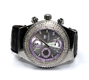 Reloj Pulsera Technomarine Diamante Taquímetro Cronógrafo Cara Púrpura Unisex - Imagen 1 de 12