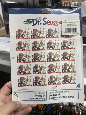 United States Postal Service Theodor Geisel Dr. Seuss 20x37 Cent Stamp Sheet NIP - Image 1 of 2