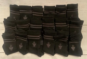 (18 Pack) BOMBAS Mens Calf Crew Socks Black Size: SMALL, Honeycomb Arch Support - Picture 1 of 5