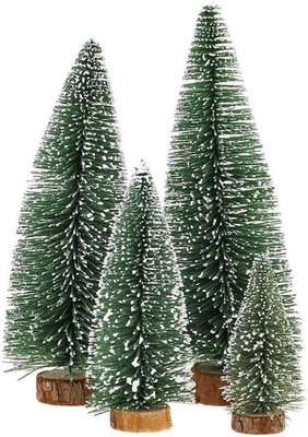 Miniature Christmas Tree, Mini Ornaments Tabletop Trees, Miniture Snowing Pin Tr - Image 1 of 4