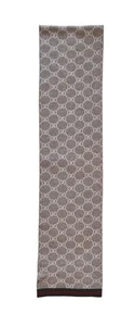 GUCCI 100% wool scarf for men with GG motif 23cm x 180cm beige - Picture 1 of 5