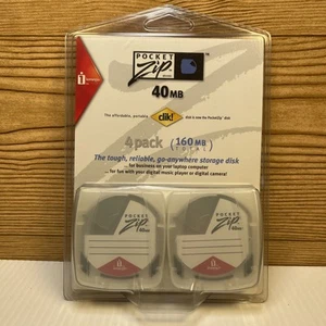 Iomega Pocket Zip Clik! 40MB Disk Media Pocket Zip 4 PK - New in Package - Photo 1/2