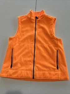 NOBULL MADE IN USA BRIGHT NEON ORANGE FLEECE VEST L LARGE WORN ONCE - Picture 1 of 12