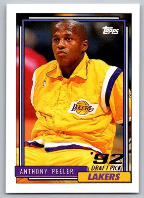 1992-93 Topps Anthony Peeler Rookie Los Angeles Lakers #288 - Image 1 of 2