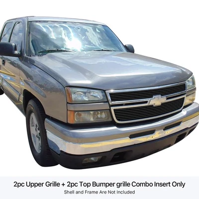 APS Stainless Billet Grille Black Silverado 1500/2500/3500 GR03FGF73J - Image 1 of 3