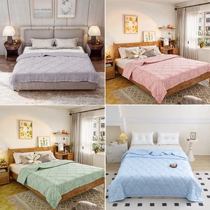 Ouilted Cooling Blanket Summer Quilt Thin Sofa Bed Throw Single Double King Size - Picture 1 of 19