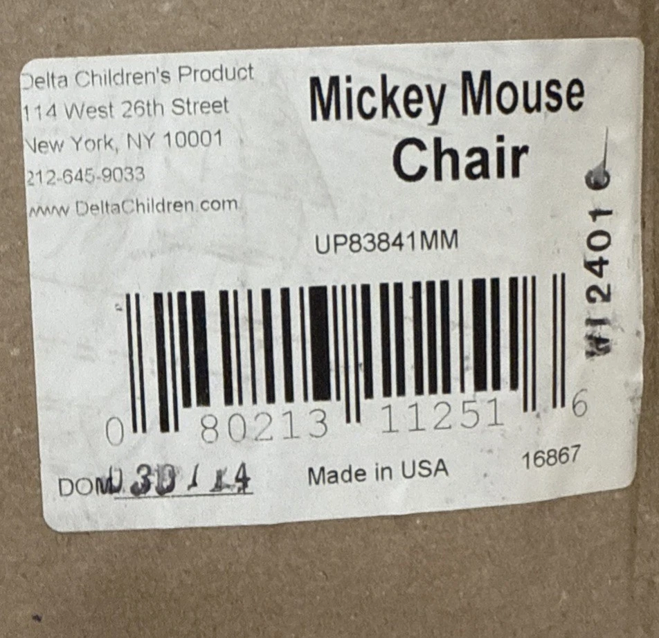 Delta Children UP83841MM-1054 Disney Mickey Mouse Kids Upholstered Chair with