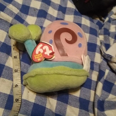 TY Gary The Snail Stuffed Animal From Spongebob 方裤 2006 — 第 1/2 张图片