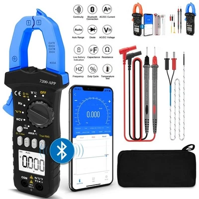 Digital Clamp Meter TRMS Multimeter AC DC Current Ohm Amp Volt Tester 6000Counts - Image 1 of 4