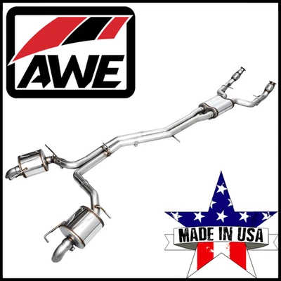 Sistema de escape trasero gato AWE Touring 3" para Audi A6 Quattro/A7 Sportback 2019-24 Foto 1 de 4