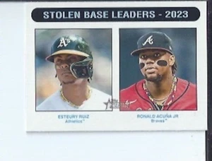 Acuna  2024 Topps Heritage SB Leaders White Border - Picture 1 of 1