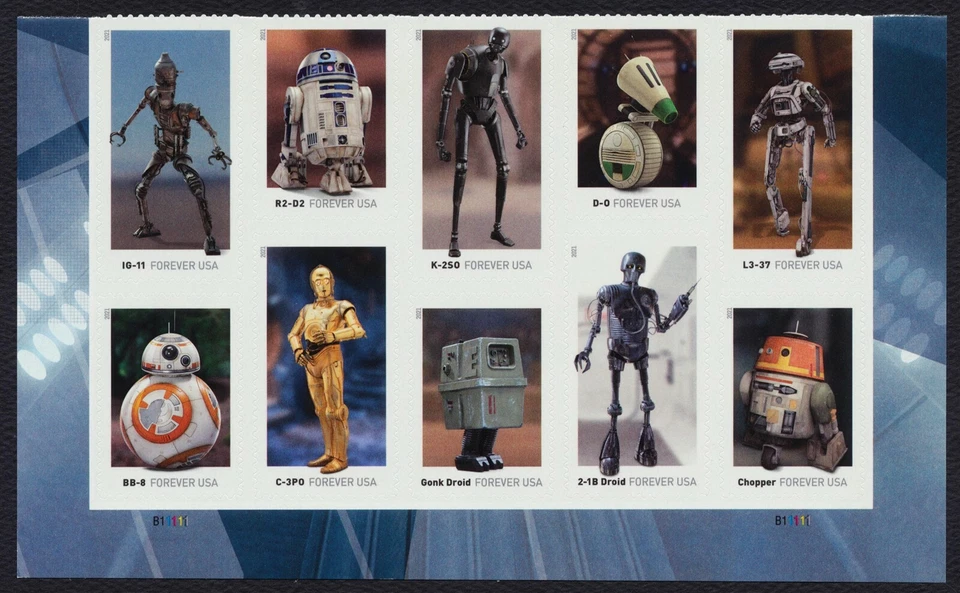 #5582b Star Wars Droids, Plate Block [B11111], Mint **ANY 5=FREE SHIPPING** - Image 1 of 1