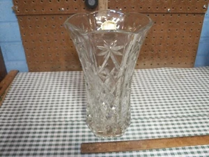 Vintage ANKER HOCKING frühe amerikanische vorgeschnittene Davidstern 10,25" hohe Vase - Bild 1 von 6
