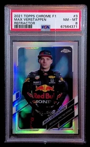 Max Verstappen 2021 Topps cromo F1 refractor #3 PSA 8 - Imagen 1 de 2