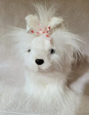 Ganz Webkinz Plush White Yorkie Dog Pink Accent Fur No Tags/Code - Image 1 of 4