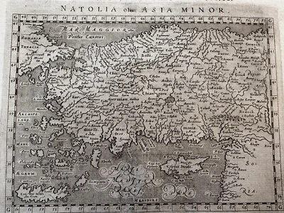 Turquía Chipre Natoilia 1621 Magini Ptolemaic Geographia Porro mapa grabado temprano Foto 1 de 4