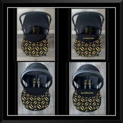 Doona or universal set batman DC baby car seat apron chest pads personalised