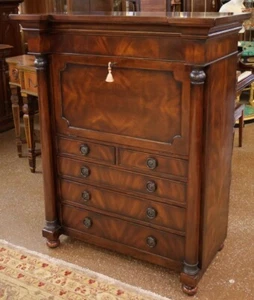 Hickory White Mahogany French Style Abattant Slant Front Secretary Desk - Picture 1 of 16