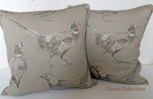 VOYAGE DECORATION "VENATU IN SEPIA"- GAME BIRDS- PIPED CUSHION COVER-45 x 45cm - Picture 1 of 2