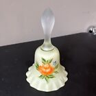Vintage Fenton Yellow Glass Flower Pattern Hand Painted Signed S. A. Di Gangi 81