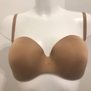 Wacoal Intuition Beige Skin Bra 34DD Underwired Strapless Multiway Smooth padded